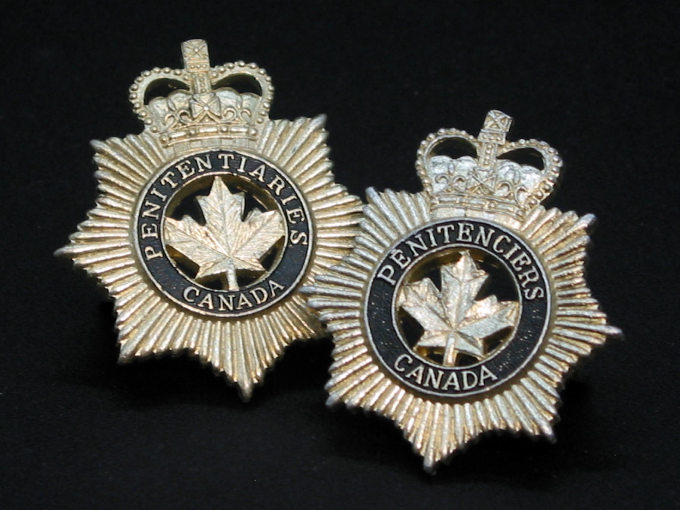 The 1970s Canadian Penitentiary Service plastic cap badge.