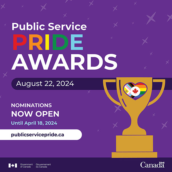 Nominations now open for Government of Canada 2024 Public Service Pride