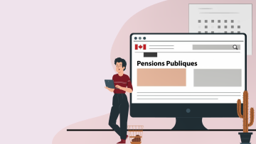 Une personne lisant des informations sur la pension sur un ordinateur