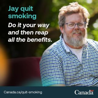 Light haired man next the title: Jay quit smoking. Do it your way and the reap all the benefits.