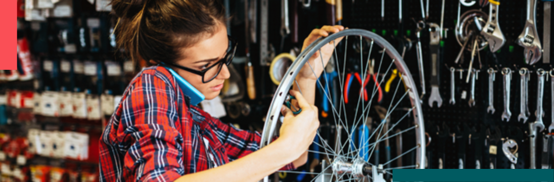 Image of an entrepreneur working on a bike shop