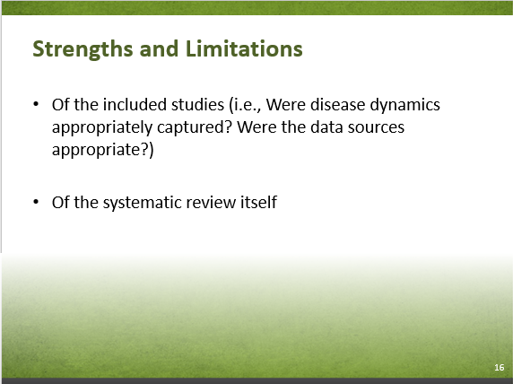 Slide 8-16. Strengths and Limitations. Text description follows.