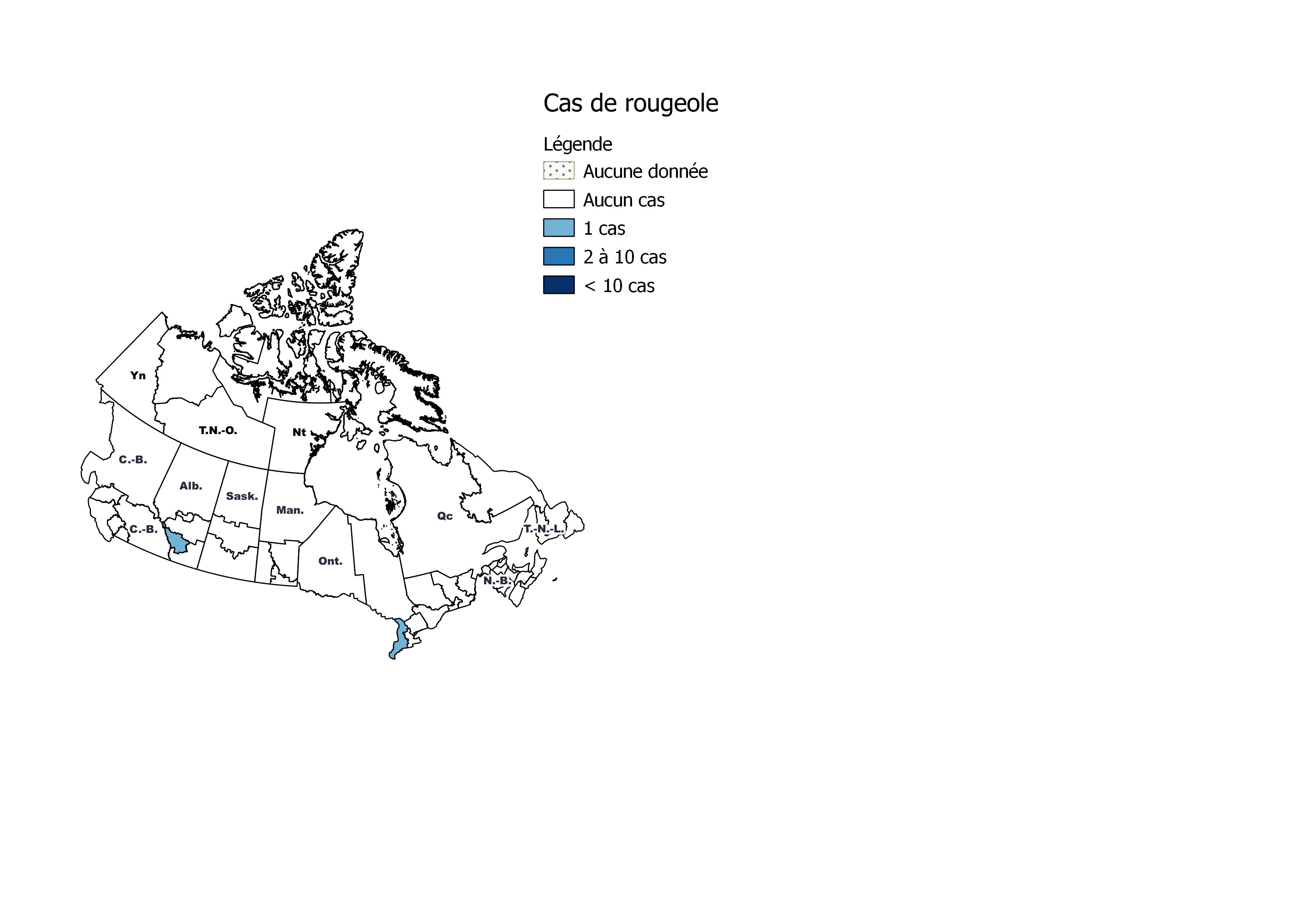 Figure 2 : Répartition des cas actifs* confirmés de rougeole, par région sanitaire