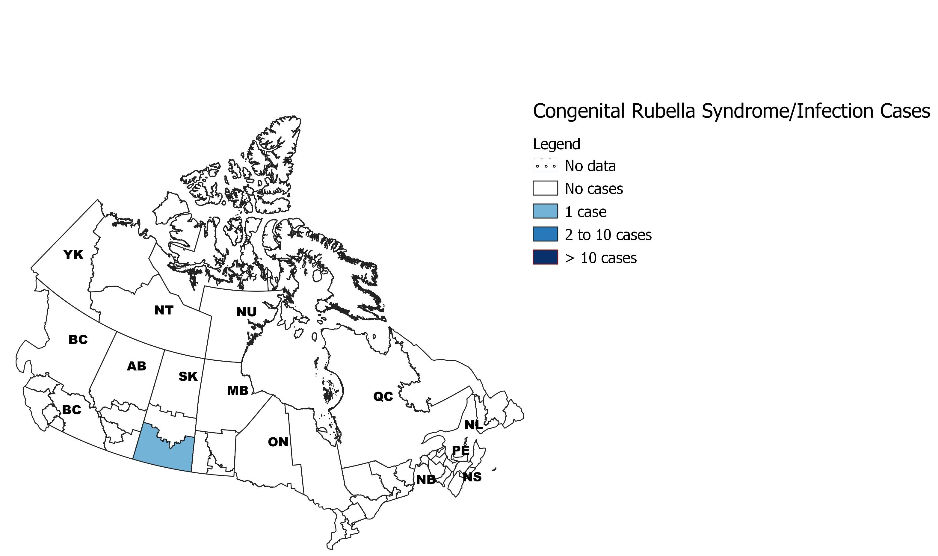 Figure 3 : Répartition des cas actifs** confirmés de syndrome/infection rubéolique congénitale, par région sanitaire