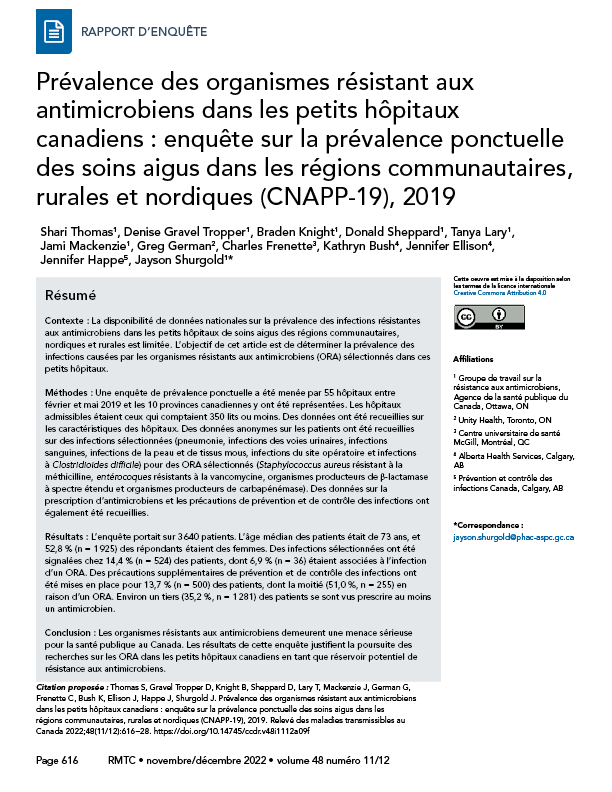 Volume 48-11/12, novembre/décembre 2022 : Utilisation et intendance des antimicrobiens