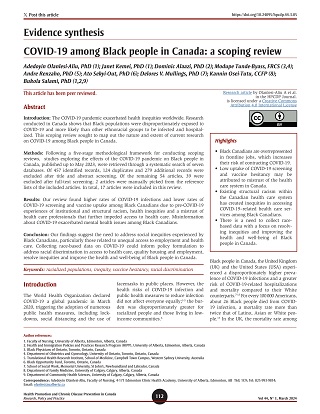 COVID 19 Among Black People In Canada A Scoping Review HPCDP Vol 44   A5 En 