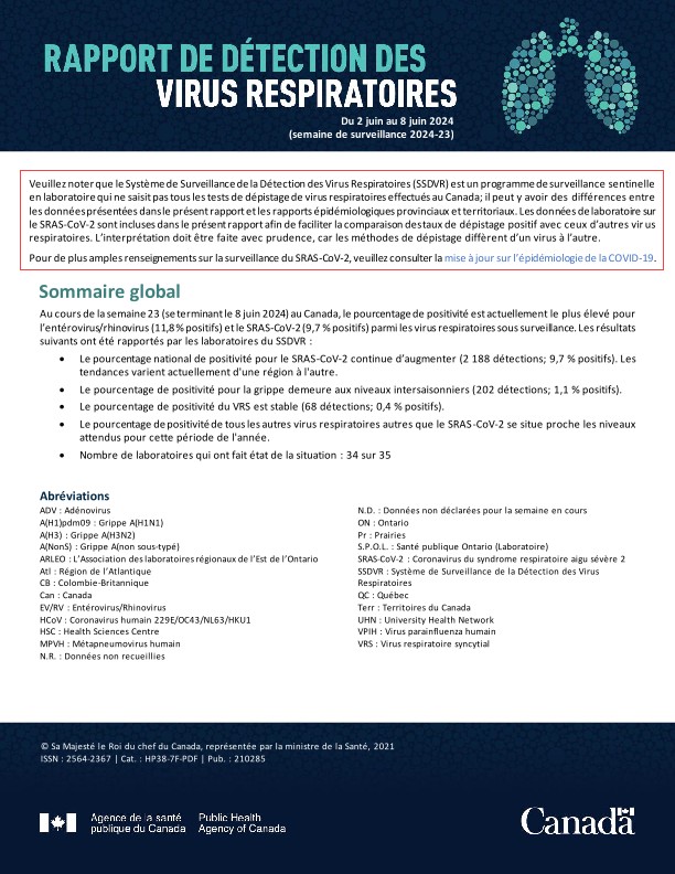 Rapport de virus des voies respiratoires