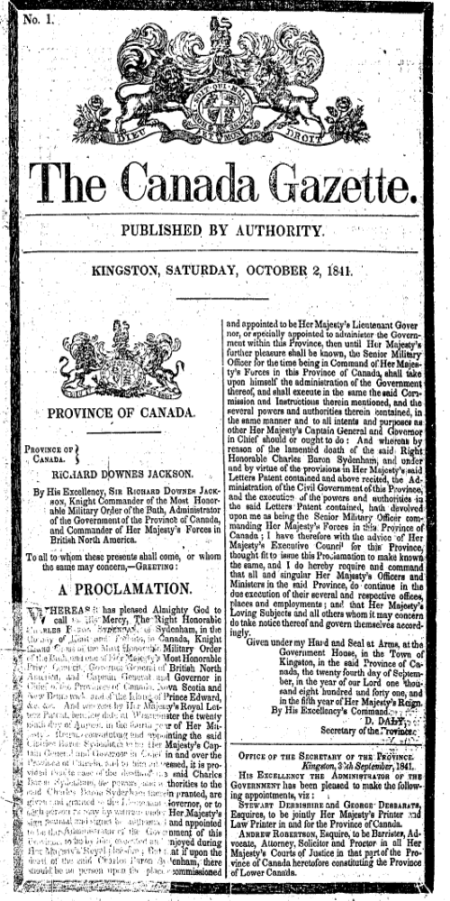A paper publication of the first edition of the Gazette